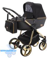 Adamex Reggio Special edition Y-85 (melna - zelta rāma) Bērnu rati